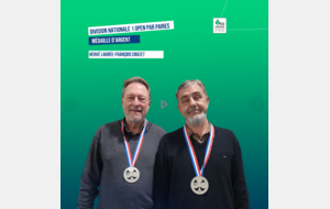 Open/ 2 DN1,médaille d'argent pour Hervé LAGREE associé à François CROZET et deux autres paires du BCGB dans le top 7