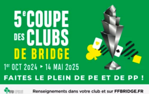 5e coupe des clubs de bridge du 1 octobre 2024 au 14 mai 2025