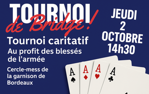 Message de la FFB : Tournoi de Bridge caritatif au profit des blessés des armées !