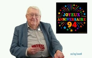 Le club à fêté l'anniversaire de son doyen Claude Courbin après  le tournoi de régularité  vendredi dernier 22 mai 2026