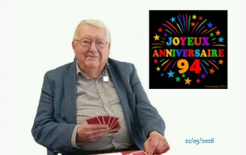 Le club à fêté l'anniversaire de son doyen Claude Courbin après  le tournoi de régularité  vendredi dernier 22 mai 2026